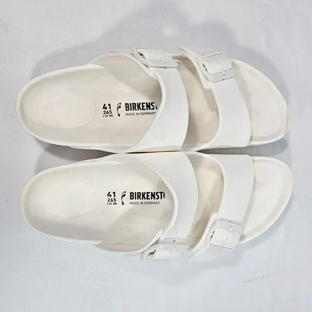 Birkenstock Arizona EVA White Waterproof Double Buckle Slide Sandals EU41 L10 M8